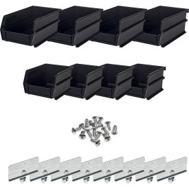 Triton Products Hanging Bin & Bin Clip Kits 4 Small & 4 Medium Pins Black Polypropylene 028-BK