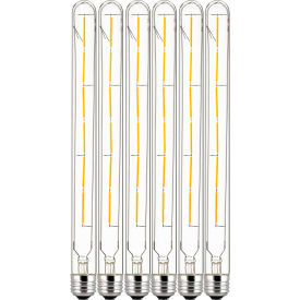 Sunlite® LED T8 Filament Light Bulb E26 Base 5W 450 Lumens 2700K Soft White Pack of 6 40236-NS