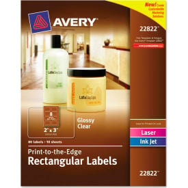 Avery® Rectangle Easy Peel Labels 2 x 3 Clear 80/Pack 22822