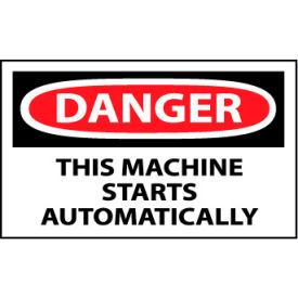 Machine Labels - Danger This Machine Starts Automatically D87AP