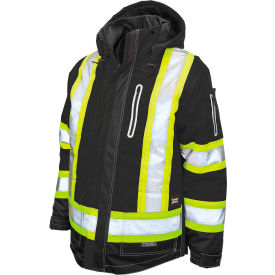 Tough Duck Men's Ripstop 4-In-1 Safety Jacket S Black S18711-BLK-S