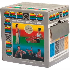 CanDo® Low Powder Exercise Band Silver 25 Yard Roll 1 Roll/Box 10-5276