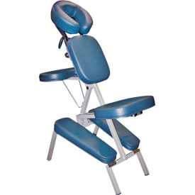 Portable Massage Chair Blue Vinyl Upholstery 500 lb. Capacity 15-3730B