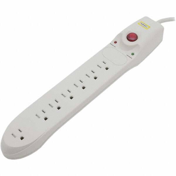 Power Outlet Strips, Amperage: 15 A, Amperage: 15 A, Voltage: 125 V, Protection Type: Surge, Number of Outlets: 7, Mount Type: Direct Plug-In MPN:HBL7PS1050A