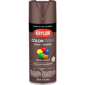 Krylon® Colormaxx™ Paint & Primer 12 oz. Gloss Leather Brown - Pkg Qty 6 K05527007