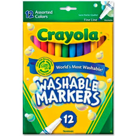 Crayola® Washable Markers Fine Tip Nontoxic Assorted 12 /Set 587813