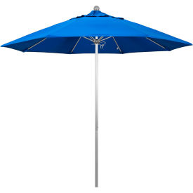 California Umbrella 9' Patio Umbrella - Olefin Royal Blue - Silver Pole - Venture Series ALTO908002-F03