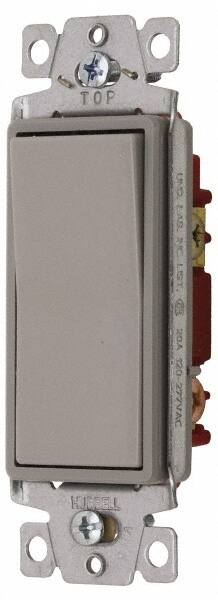 3 Pole, 120 to 277 VAC, 20 Amp, Commercial Grade Rocker Three Way Switch MPN:DS320GY