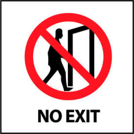 Graphic Safety Labels - No Exit S7AP