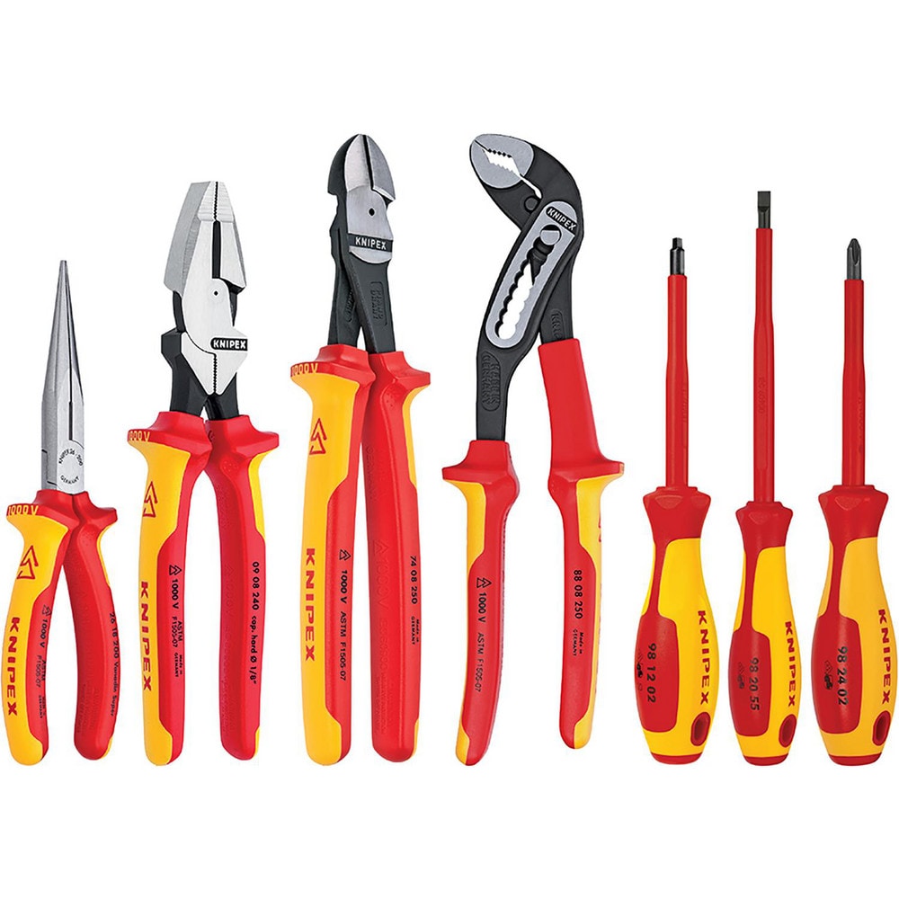 Combination Hand Tool Sets, Set Type: Insulated Pliers and Screwdriver Set in a Tool Roll , Number Of Pieces: 7 , Tool Finish: Insulated , Container Type: Box  MPN:9K 98 98 26 US