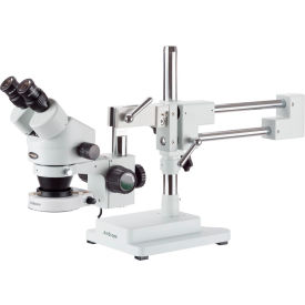 AmScope SM-4B-80S 7X-45X Binocular Stereo Zoom Microscope with 80-LED Light & Double-Arm Stand SM-4B-80S