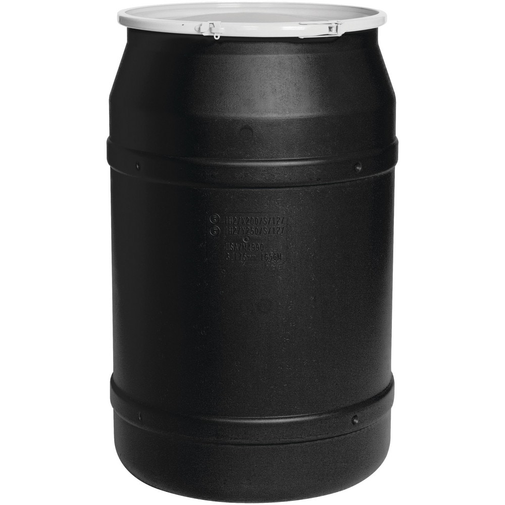 Drums & Tanks, Drum Type: Open Head , Height (Inch): 36-3/8 , Diameter/Width (Inch): 21 , Volume Capacity (Gal.): 55 (Inch), Drum Material: Polyethylene  MPN:1656BLKBG