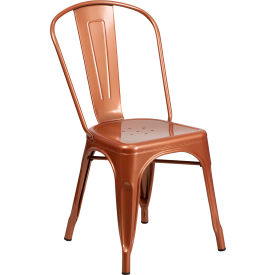 Flash Furniture Metal Indoor-Outdoor Stackable Chair - Copper 3534-POC-GGET-