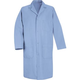 Red Kap® Men's Gripper-Front Lab Coat Light Blue Poly/Cotton L 5080LBRGL