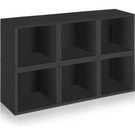 Way Basics Stackable Modular Storage 6 Cubes Black PS-MC-6-BK