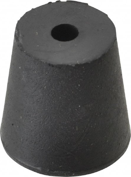 #3, 45/64 Small to 15/16 Large End Diam, Tapered Rubber Stopper with Hole MPN:ITRS-3-1H-BKN