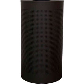 Witt Celestial Series Steel Half Round Trash Can W/Liner 12 Gallon Black CLHR12-BK