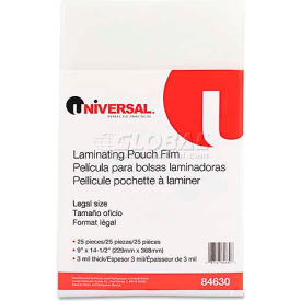 Universal Clear Laminating Pouches 3 mil 9 x 14 1/2 25/Pack UNV84630***