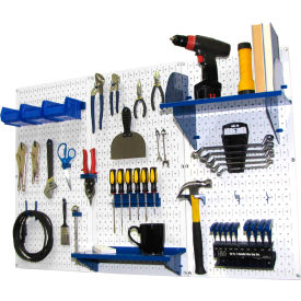 Wall Control Pegboard Standard Tool Storage Kit White/Blue 48