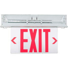 Hubbell LED Edge-Lit Combo Exit/Emergency Unit NiMH Battery Red LEDs Recessed Mt Double Face CELCR2RN