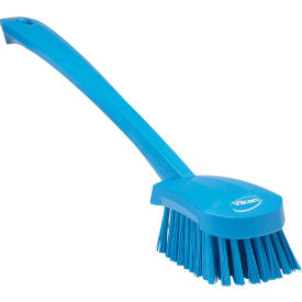 Vikan 41863 Long Handle Scrubbing Brush- Stiff Blue 41863