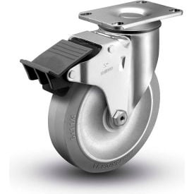 Colson® 2 Series Swivel Plate Caster 2.05256.441 BRK5 Rubber Total Lock Brake 5