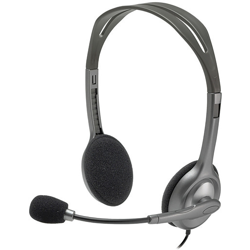 Logitech H111 Over-The-Head Binaural Stereo Headset, Gray (Min Order Qty 5) MPN:981000612