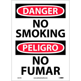 NMC™ Bilingual Vinyl Sign Round Corner Danger No Smoking 10