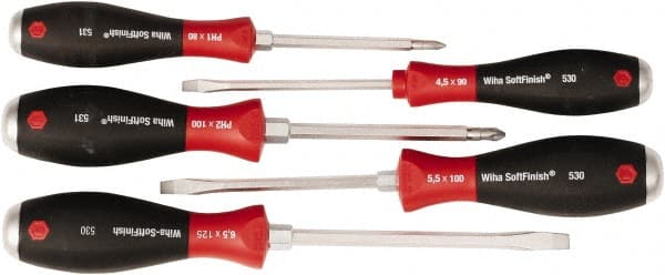 Screwdriver Set: 5 Pc, Phillips & Slotted MPN:53075