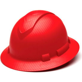Ridgeline Full Brim Hard Hat Mate Red Pattern 4-Point Ratchet Suspension - Pkg Qty 12 HP54121