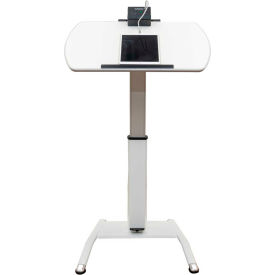 Luxor Pneumatic Height-Adjustable Lectern with KwikBoost EdgePower® Charging Station LX-PNADJ-EPW