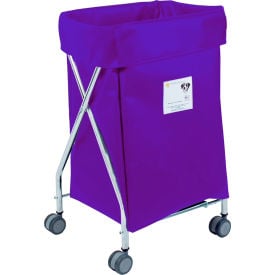 R&B Wire Products Wide Collapsible Hamper Steel Purple Vinyl Bag 655PURP