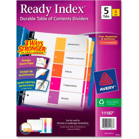 Avery Ready Index T.O.C. Reference Divider 1 to 5 8.5