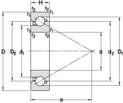 Angular Contact Ball Bearing: 20 mm Bore Dia, 42 mm OD, 24 mm OAW, Without Flange MPN:7004 ACD/P4ADGA