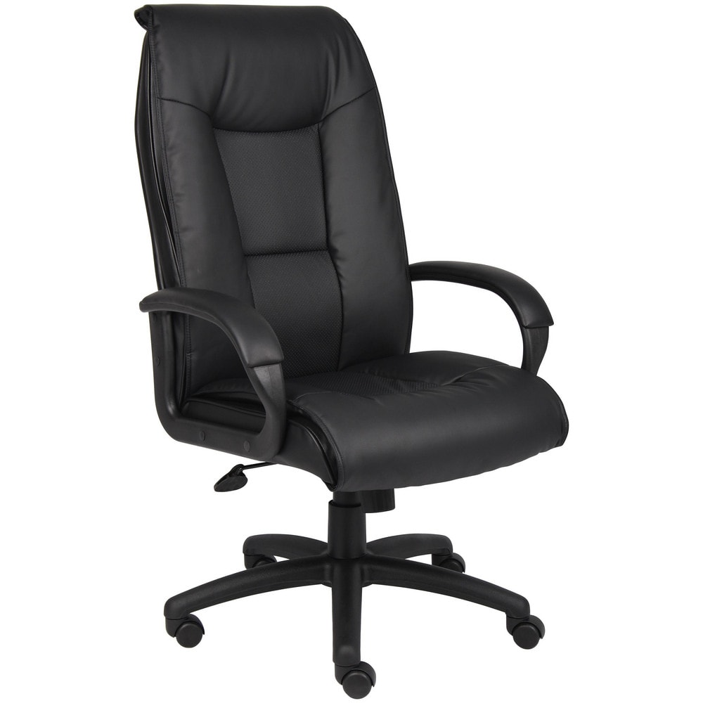 Task Chair:  PU Leather,  Adjustable Height,  Black MPN:B7601