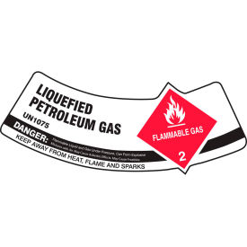 Accuform MCSLPERVSP Gas Cylinder Shoulder Label Liquefied Petroleum Gas Vinyl Adhesive 5/Pack MCSLPERVSP