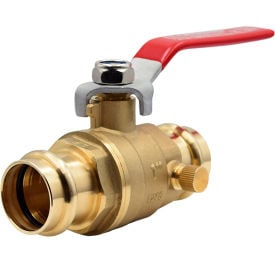 Legend Valve® P-202NL Full Port Press Ball Valve with Drain No Lead Forged Brass 3/4