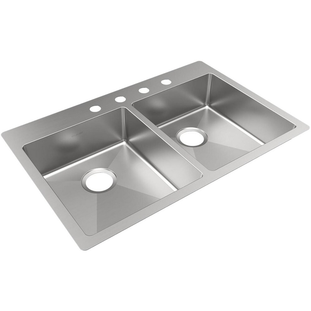 Sinks, Type: Dropin, Undermount , Mounting Location: Countertop , Number Of Bowls: 2 , Material: Stainless Steel , Faucet Included: No  MPN:ECTSRAD3322604