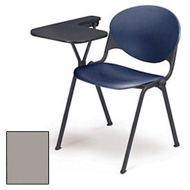 Designer Stacking Arm Chair Desk w/ Right Handed Tablet  - Cool Gray Seat & Back 2000-P06-WTR COOL GREY