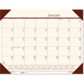 House of Doolittle Recycled EcoTones Moonlight Cream Monthly Desk Pad Calendar 22 x 17 2024 12441