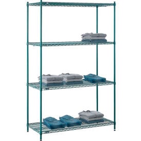 Nexel® 4 Shelf Poly-Green® Wire Shelving Unit Starter 54