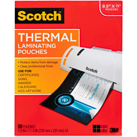 Scotch® Letter Size Thermal Laminating Pouches 3 mil 11 1/2 x 9 50/Pack TP385450