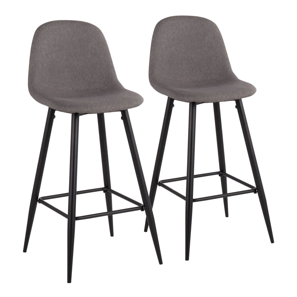 LumiSource Pebble Bar Stools, Charcoal/Black, Set Of 2 Stools MPN:B30-PEB BKCHAR2