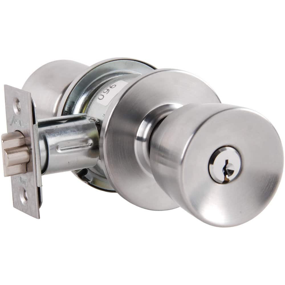 Knob Locksets, Type: Entrance , Key Type: Keyed Different , Material: Metal , Finish/Coating: Satin Chrome , Compatible Door Thickness: 1-3/8