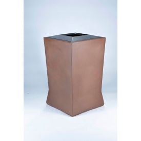 Commercial Zone® ModTec™ Trash Container w/ Open Top Lid 39 Gal Cap. Old Bronze 724665