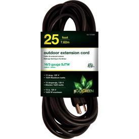 GoGreen Power GG-13725BK 25 Ft. 16/3 Heavy Duty Extension Cord - Black GG-13725BK