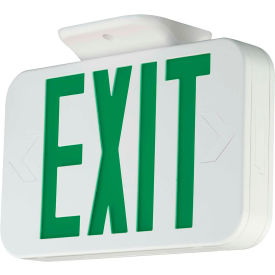 Compass Lighting CAG LED Exit White with Green LEDs Universal Face AC Only 120-277V CAG