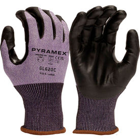 Pyramex® Cut Resistant Gloves Micro Foam Nitrile Coated ANSI A4 XL Gray/Purple GL620CXL