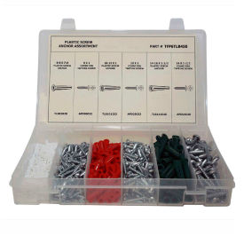 450 Piece Plastic Anchor & Sheet Metal Screw Assortment - #8 to #16 TFP6TLB450