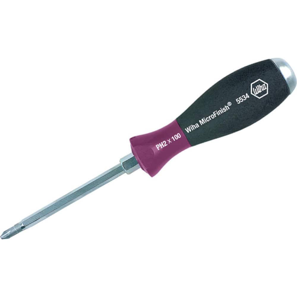 Phillips Screwdrivers, Overall Length (Inch): 8-1/2 , Handle Type: Non-Slip Grip , Phillips Point Size: #2  MPN:53410